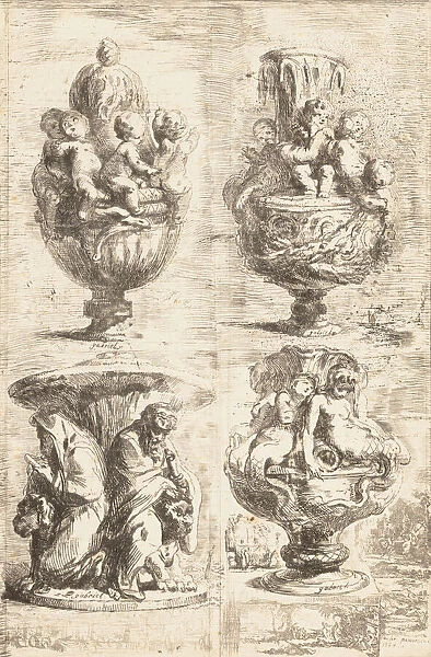 The Four Vases, 1754. Creator: Gabriel de Saint-Aubin