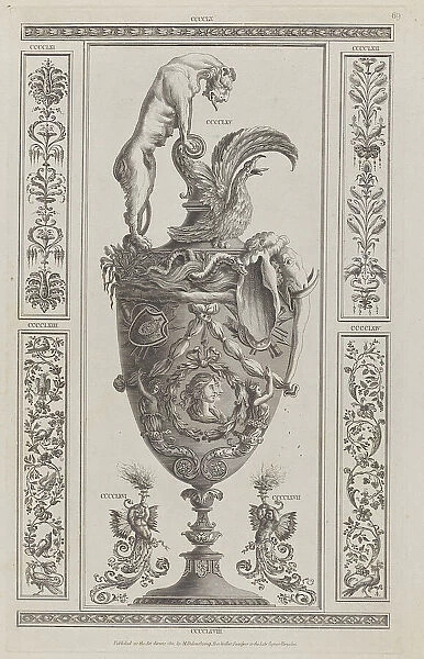 Vases and Ornament, nos. CCCCLX-CCCCLXVIII ('Designs for Various Ornaments, ' pl. 69), 1801. Creator: After Michelangelo Pergolesi. Vases and Ornament, nos. CCCCLX-CCCCLXVIII ('Designs for Various Ornaments, ' pl. 69), 1801