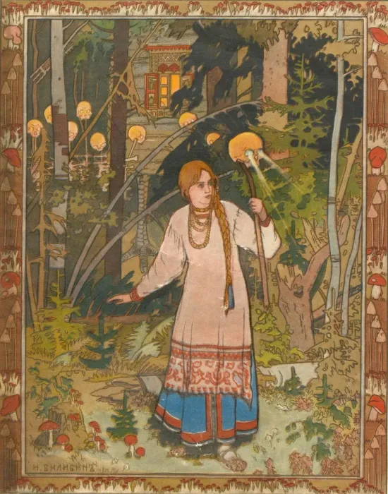 Framed Print : Vasilisa the Beautiful (Illustration to the book Vasilisa the Beautiful), 1900. Artist: Bilibin, Ivan Yakovlevich (1876-1942) Framed Print : Vasilisa the Beautiful (Illustration to the book Vasilisa the Beautiful), 1900. Artist: Bilibin, Ivan Yakovlevich (1876-1942)