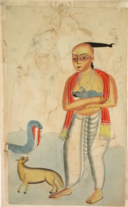 Framed Print : Vasudeva (Krishnas Father) Fleeing with Krishna Encounters a Cobra and a Jackal, 1800s Framed Print : Vasudeva (Krishnas Father) Fleeing with Krishna Encounters a Cobra and a Jackal, 1800s