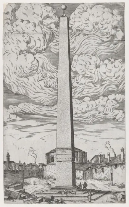 Framed Print : The Vatican Obelisk, 16th century. 16th century. Creator: Anon Framed Print : The Vatican Obelisk, 16th century. 16th century. Creator: Anon