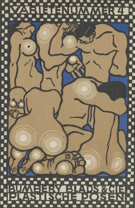 Framed Print : Vaudeville Act 4: Bumbery Blads & Cie, Plastic Poses (Varietenummer 4: Bumbery Blads & Cie... 1907. Creator: Moritz Jung) Framed Print : Vaudeville Act 4: Bumbery Blads & Cie, Plastic Poses (Varietenummer 4: Bumbery Blads & Cie... 1907. Creator: Moritz Jung)