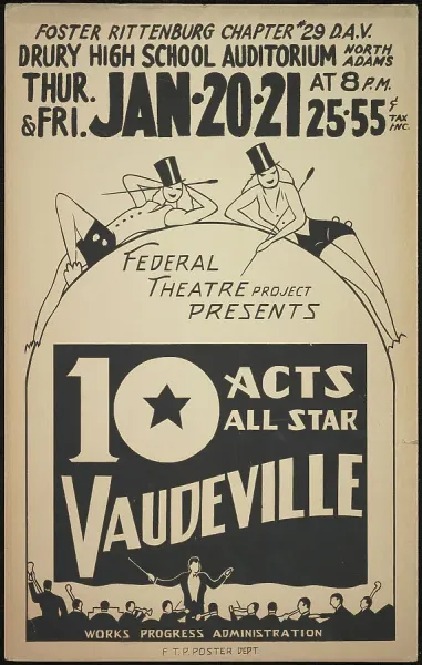 Federal Theatre Project Print: Vaudeville Revue, 193-. Art Prints