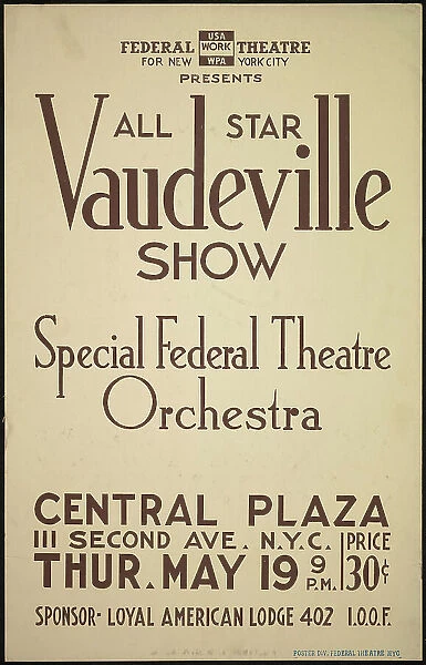 Vaudeville Show, New York, [1930s]. Creator: Unknown