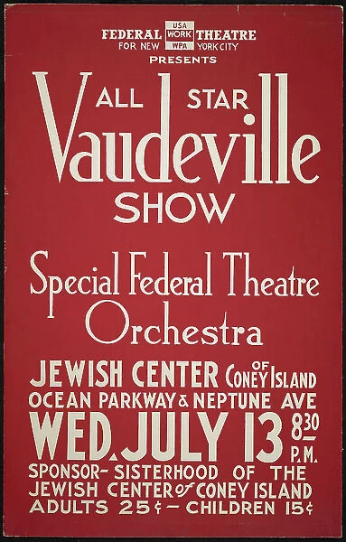 Vaudeville Show, New York City, [193-]. Creator: Unknown