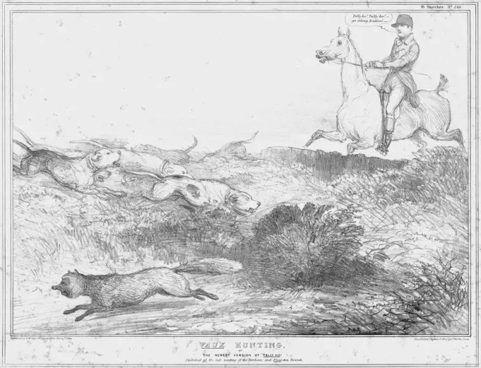 Framed Print : Vaux Hunting, or the Newest Version of Tally Ho!, 1834. Creator: John Doyle Framed Print : Vaux Hunting, or the Newest Version of Tally Ho!, 1834. Creator: John Doyle