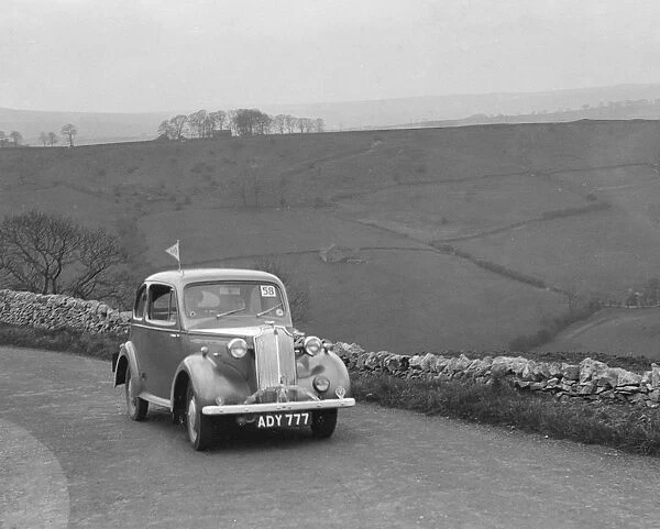 Vauxhall 10 of Miss IM Burton competing in the RAC Rally, 1939 Artist: Bill Brunell
