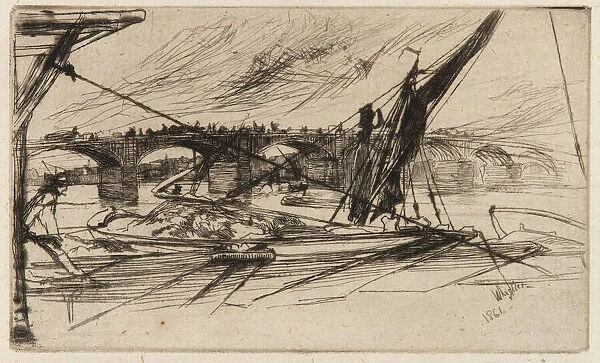 Vauxhall Bridge, 1861. Creator: James Abbott McNeill Whistler