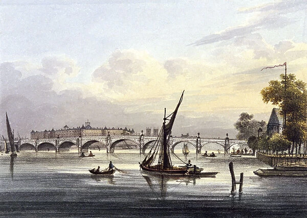 Vauxhall Bridge, Lambeth, London, c1850