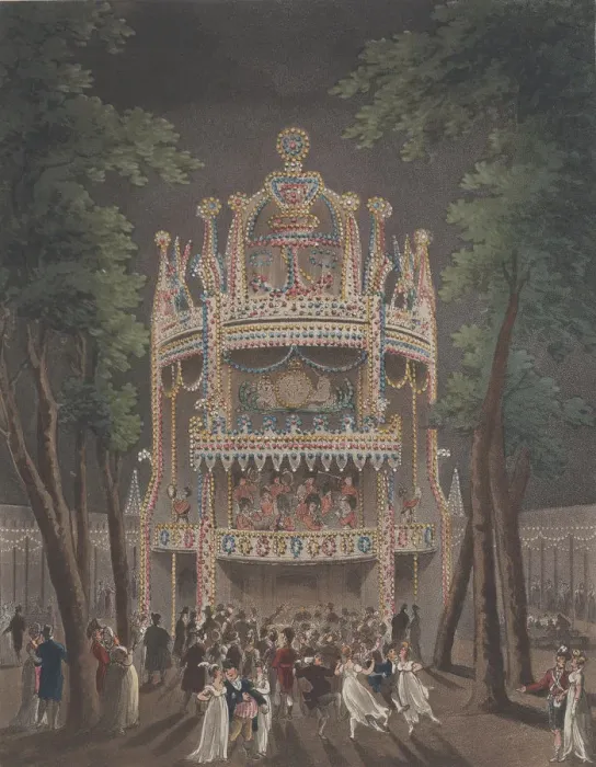 Framed Print : Vauxhall Garden, 1809. 1809. Creators: Thomas Rowlandson, J
