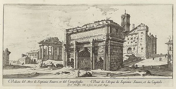 Veduta del Arco di Septimio Severo, et del Campidoglio, 1640-1660. Creator: Israel Silvestre