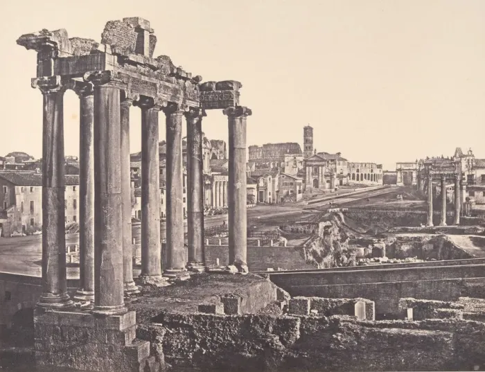 Framed Print : Veduta del Foro Romano, 1848-52. Creator: Eugene Constant Framed Print : Veduta del Foro Romano, 1848-52. Creator: Eugene Constant