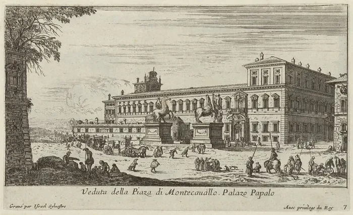 Framed Print : Veduta della Piaza di Montecavallo, 1640-1660. Creator: Israel Silvestre Framed Print : Veduta della Piaza di Montecavallo, 1640-1660. Creator: Israel Silvestre