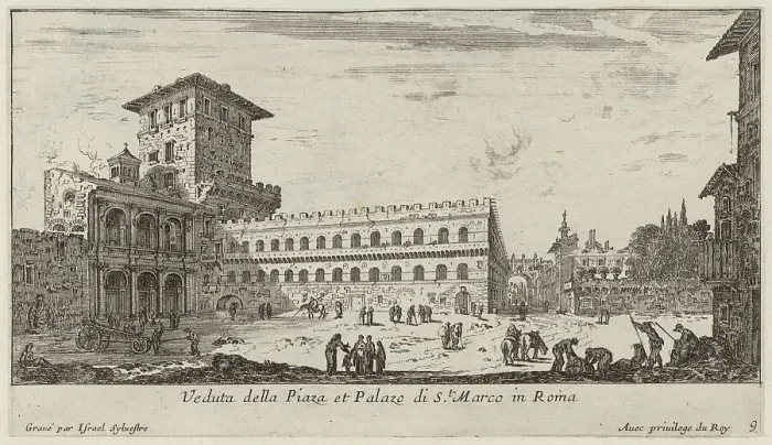 Framed Print : Veduta della Piaza et Palazo di St. Marco in Roma, 1640-1660. Creator: Israel Silvestre Framed Print : Veduta della Piaza et Palazo di St. Marco in Roma, 1640-1660. Creator: Israel Silvestre
