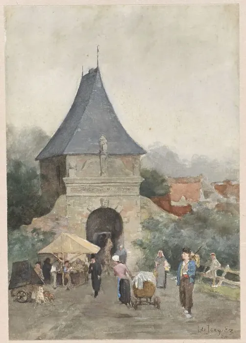 Framed Print : Veerpoort in Schoonhoven, 1884. Creator: J. de Jong Ezn Framed Print : Veerpoort in Schoonhoven, 1884. Creator: J. de Jong Ezn