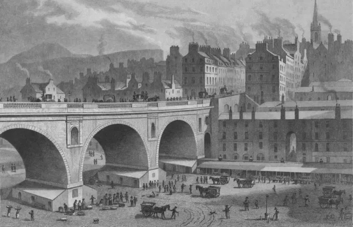Framed Print : Vegetable and Fish Market, From the Rainbow Gallery, Edinburgh, 1830. Creator Framed Print : Vegetable and Fish Market, From the Rainbow Gallery, Edinburgh, 1830. Creator