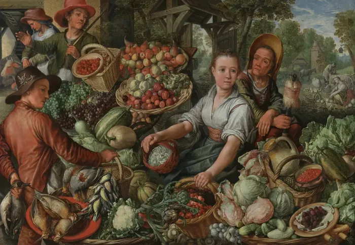 Framed Print : Vegetable Market, 1567. Creator: Joachim Beuckelaer Framed Print : Vegetable Market, 1567. Creator: Joachim Beuckelaer