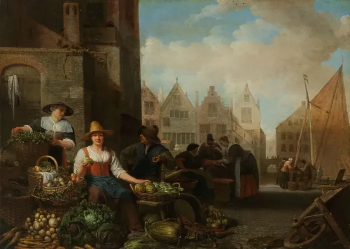 Framed Print : The Vegetable Market, 1662. Creator: Hendrik Martensz. Sorgh Framed Print : The Vegetable Market, 1662. Creator: Hendrik Martensz. Sorgh
