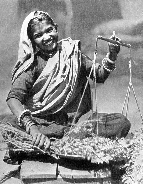 Vegetable seller, Jaipur, India, 1936