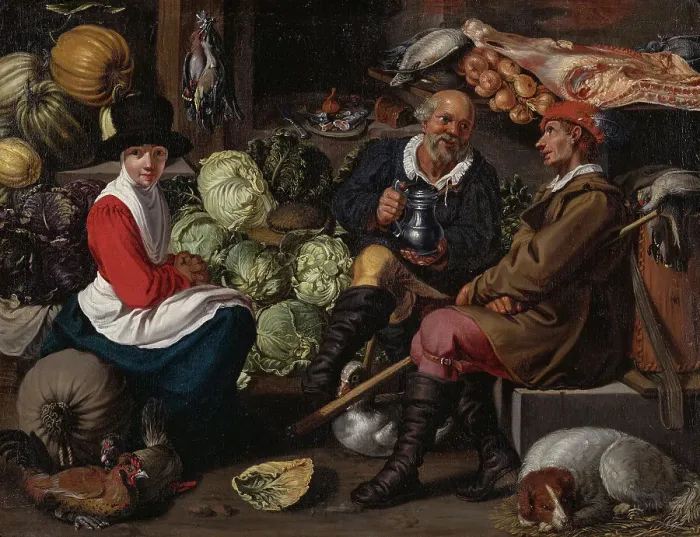 Framed Print : Vegetable Sellers, c1700s. Creator: School of Willem Pieterszoon Buytewech Framed Print : Vegetable Sellers, c1700s. Creator: School of Willem Pieterszoon Buytewech
