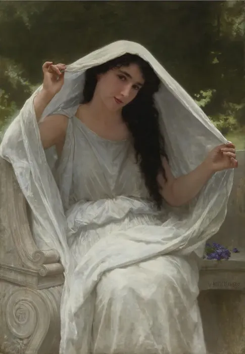 Framed Print : Veil. Artist: Bouguereau, William-Adolphe (1825-1905) Framed Print : Veil. Artist: Bouguereau, William-Adolphe (1825-1905)
