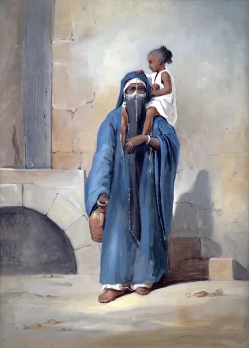 Framed Print : Veiled Egyptian Woman, mid 19th century. Artist: Emile Prisse D Avennes Framed Print : Veiled Egyptian Woman, mid 19th century. Artist: Emile Prisse D Avennes