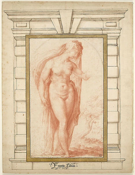 Veiled female nude. Creator: Salviati (Rossi), Francesco (1510-1563)