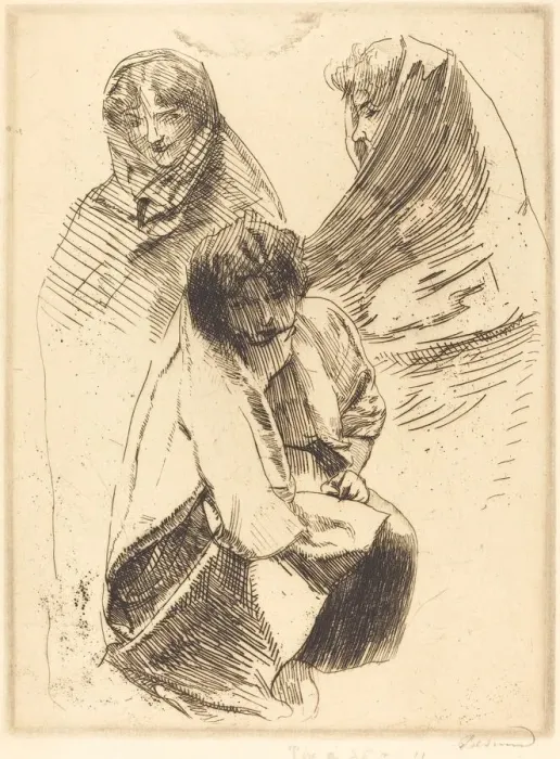 Framed Print : Three Veiled Women (Trois femmes voilees), 1899. Creator: Paul Albert Besnard Framed Print : Three Veiled Women (Trois femmes voilees), 1899. Creator: Paul Albert Besnard
