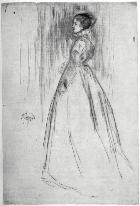 Framed Print : The Velvet Dress, 1873 (1904). Artist: James Abbott McNeill Whistler Framed Print : The Velvet Dress, 1873 (1904). Artist: James Abbott McNeill Whistler