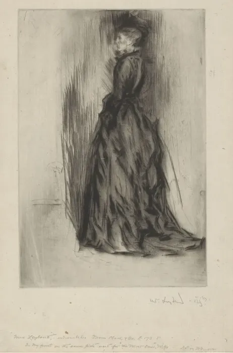 Framed Print : The Velvet Dress (Mrs. Leyland), 1873-1874. Creator: James Abbott McNeill Whistler Framed Print : The Velvet Dress (Mrs. Leyland), 1873-1874. Creator: James Abbott McNeill Whistler