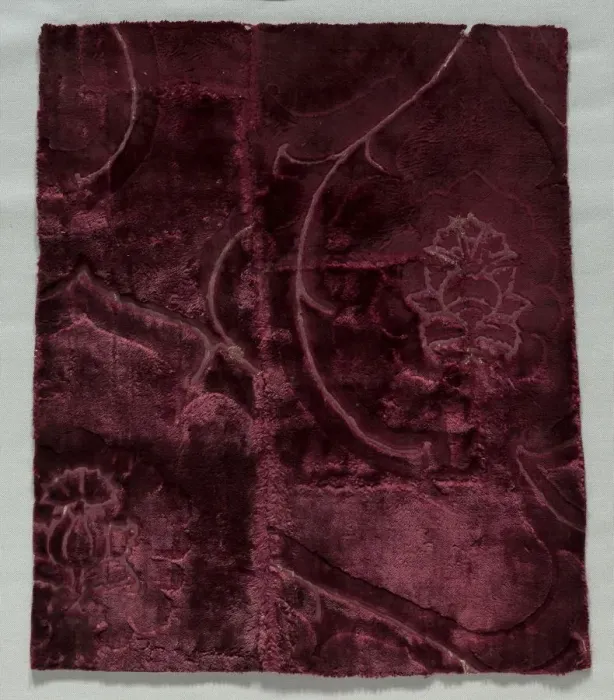 Framed Print : Two Velvet Fragments Sewn Together, 1400s. Creator: Unknown Framed Print : Two Velvet Fragments Sewn Together, 1400s. Creator: Unknown