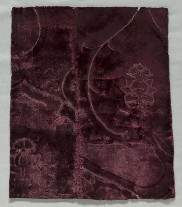 Framed Print : Two Velvet Fragments Sewn Together, 1400s. Creator: Unknown Framed Print : Two Velvet Fragments Sewn Together, 1400s. Creator: Unknown