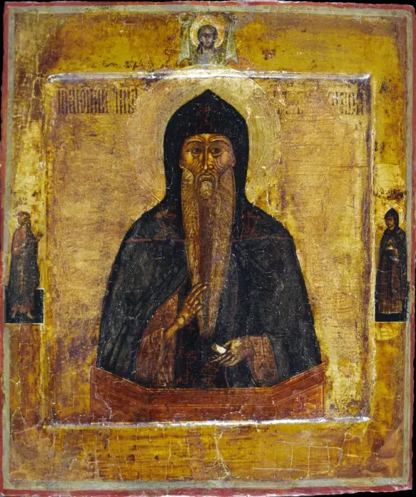 Framed Print : Venerable Nikita Stylites of Pereyaslavl. Creator: Russian icon Framed Print : Venerable Nikita Stylites of Pereyaslavl. Creator: Russian icon