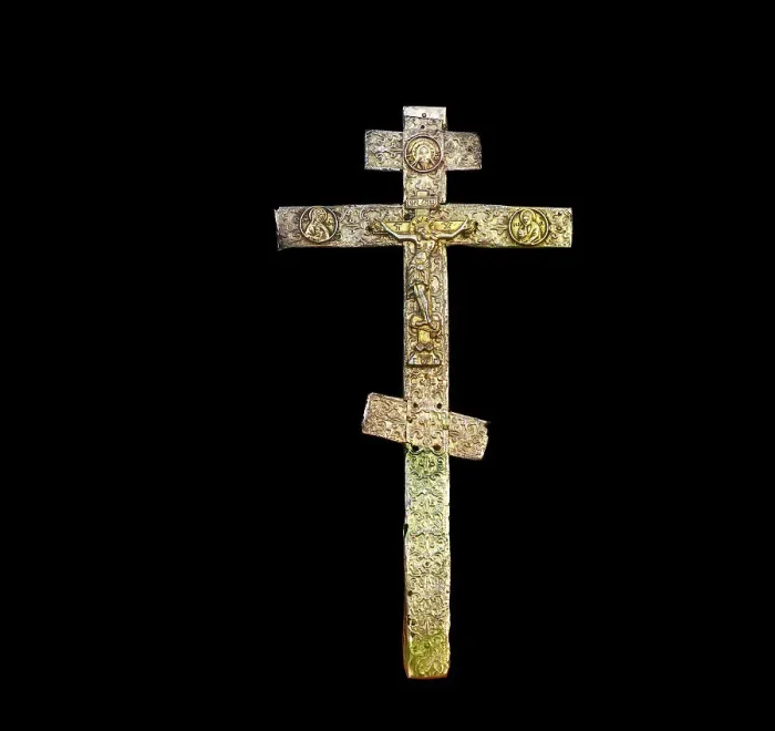 Framed Print : Venerable Sergei Radonezhskii's cross with which he blessed the Venerable Irinarkh... 1911. Creator: Sergey Mikhaylovich Prokudin-Gorsky Framed Print : Venerable Sergei Radonezhskii's cross with which he blessed the Venerable Irinarkh... 1911. Creator: Sergey Mikhaylovich Prokudin-Gorsky