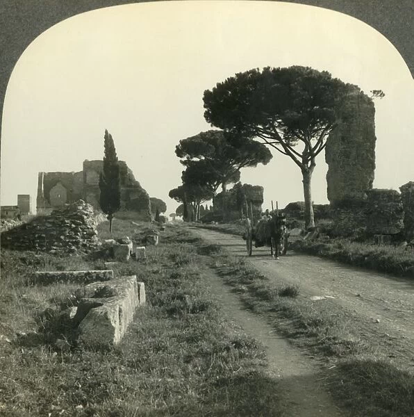 Venerable Tombs and Italian Rural Life beside the Appian Way, Rome, Italy, c1930s