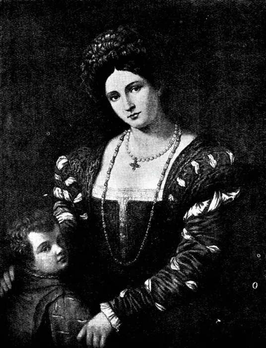 Framed Print : Venetian Art at the New Gallery: Portrait of Isabella d'Este and her Son - by Pordenone, 1895 Framed Print : Venetian Art at the New Gallery: Portrait of Isabella d'Este and her Son - by Pordenone, 1895