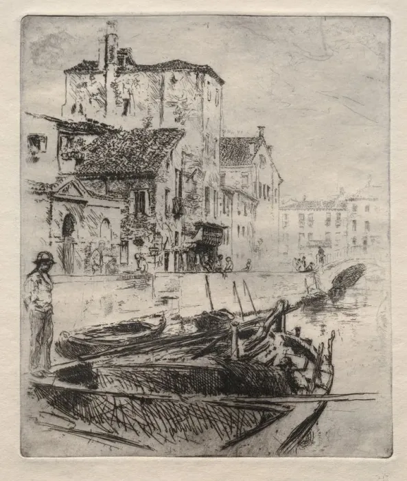 Framed Print : Venetian Canal and Boats, No. 8, 1800s. Creator: Robert Frederick Blum (American, 1857-1903) Framed Print : Venetian Canal and Boats, No. 8, 1800s. Creator: Robert Frederick Blum (American, 1857-1903)