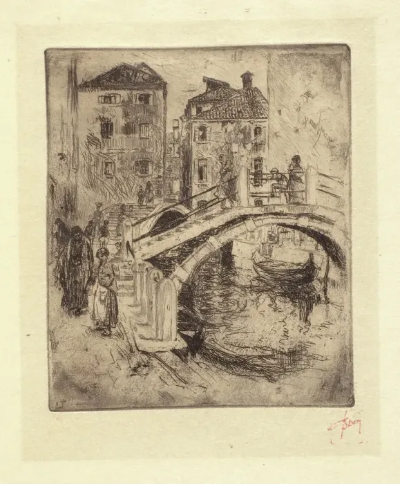 Framed Print : Venetian Canal and Bridge, 1886. Creator: Robert Frederick Blum Framed Print : Venetian Canal and Bridge, 1886. Creator: Robert Frederick Blum