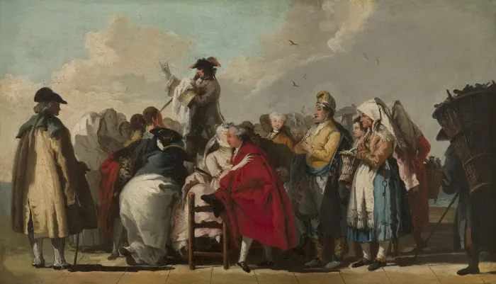 Framed Print : The Venetian Charlatan, ca 1764-1765. Artist: Tiepolo, Giandomenico (1727-1804) Framed Print : The Venetian Charlatan, ca 1764-1765. Artist: Tiepolo, Giandomenico (1727-1804)