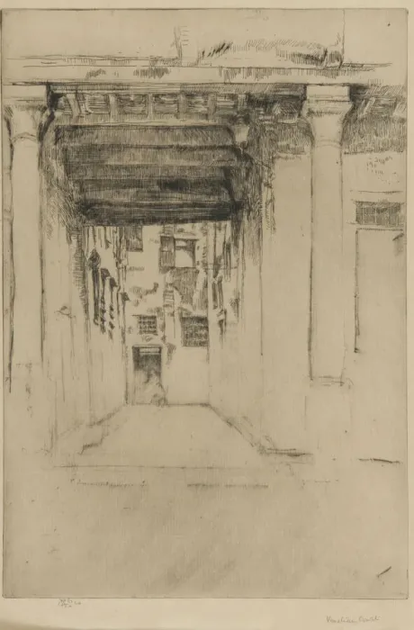 Framed Print : Venetian Court, 1879-1880. Creator: James Abbott McNeill Whistler Framed Print : Venetian Court, 1879-1880. Creator: James Abbott McNeill Whistler