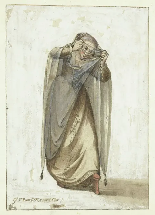 Framed Print : Venetian Courtisane, c.1660-c.1687. Creator: Gerard ter Borch I Framed Print : Venetian Courtisane, c.1660-c.1687. Creator: Gerard ter Borch I