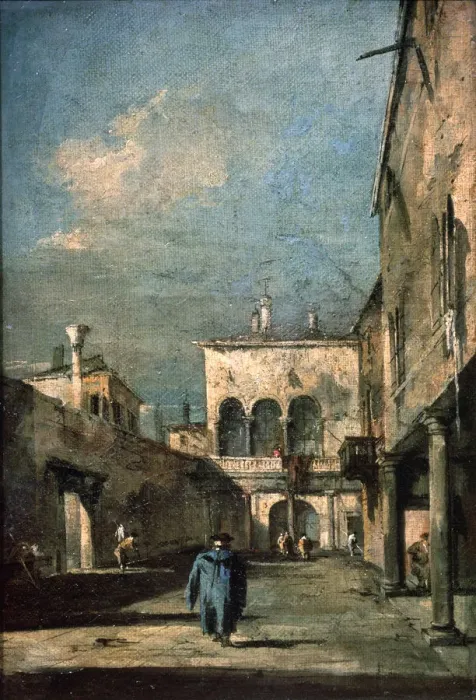 Framed Print : Venetian Courtyard, 1770s. Artist: Francesco Guardi Framed Print : Venetian Courtyard, 1770s. Artist: Francesco Guardi