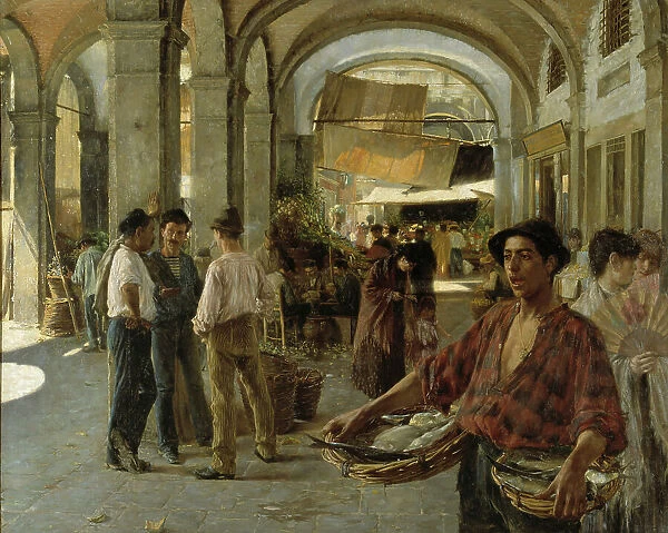 A Venetian Covered Market, 1887. Creator: Oscar Bjorck