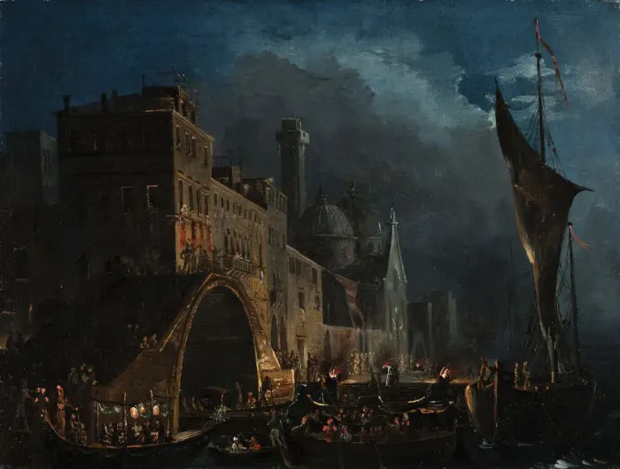 Framed Print : A Venetian gala night, 1825-1835. Creator: Caffi, Ippolito (1814-1866) Framed Print : A Venetian gala night, 1825-1835. Creator: Caffi, Ippolito (1814-1866)