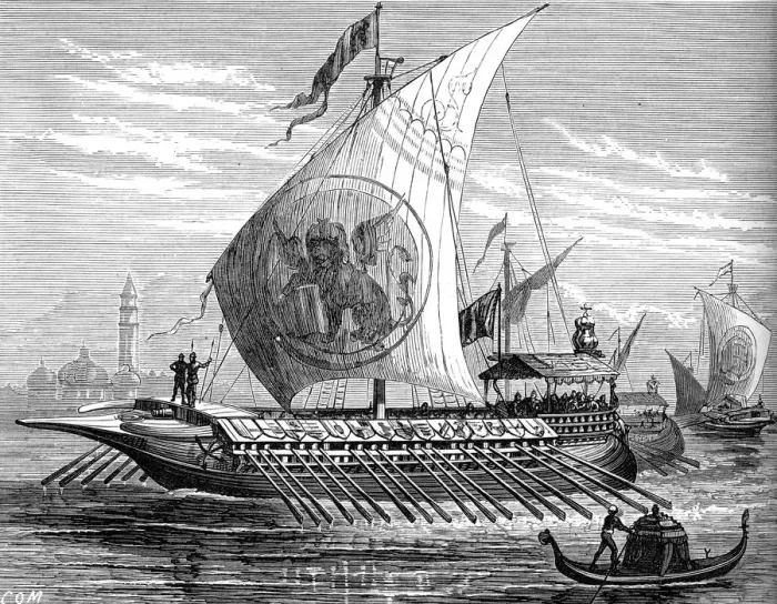 Framed Print : Venetian galley, (c1880) Framed Print : Venetian galley, (c1880)