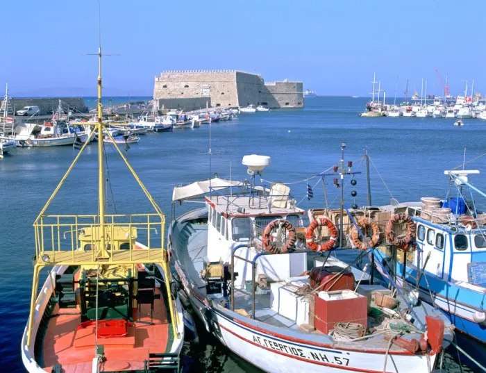 Framed Print : Venetian harbour and Koules Fortress, Heraklion, Crete, Greece Framed Print : Venetian harbour and Koules Fortress, Heraklion, Crete, Greece