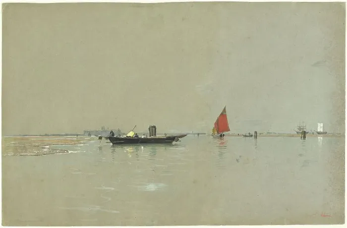 Framed Print : A Venetian Lagoon, 1871 / 1874. Creator: William Stanley Haseltine Framed Print : A Venetian Lagoon, 1871 / 1874. Creator: William Stanley Haseltine