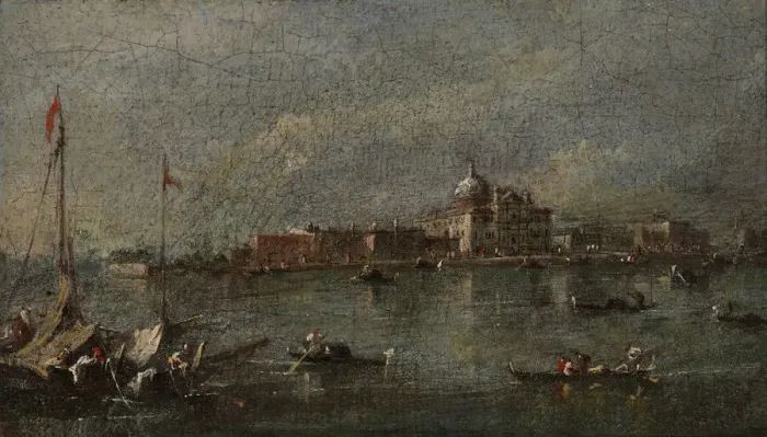 Framed Print : Venetian Scene, late 18th-early 19th century. Creator: Giacomo Guardi Framed Print : Venetian Scene, late 18th-early 19th century. Creator: Giacomo Guardi