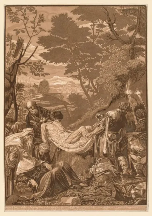 Framed Print : Venetian Set: Entombment of Christ, 1739-43. Creator: John Baptist Jackson (British, 1701-c Framed Print : Venetian Set: Entombment of Christ, 1739-43. Creator: John Baptist Jackson (British, 1701-c