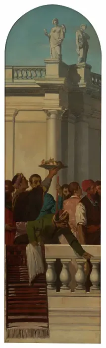 Framed Print : Venetian style feast (left part), between 1846 and 1851. Creator: Louis Candide Boulanger Framed Print : Venetian style feast (left part), between 1846 and 1851. Creator: Louis Candide Boulanger